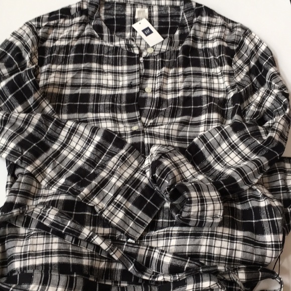 L GAP flannel shirtdress tunic dress NEW classic - Picture 2 of 4